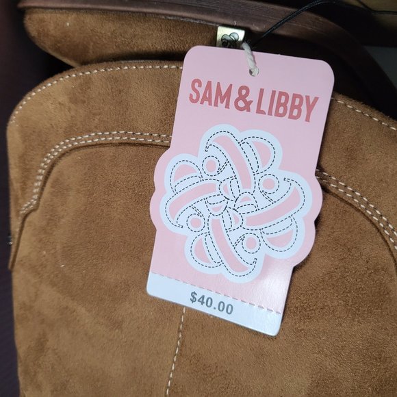 Sam & Libby Womens Shoes Size 11 Breanna Western Boot Cowboy Toffee Side Zip NWT - Picture 5 of 15